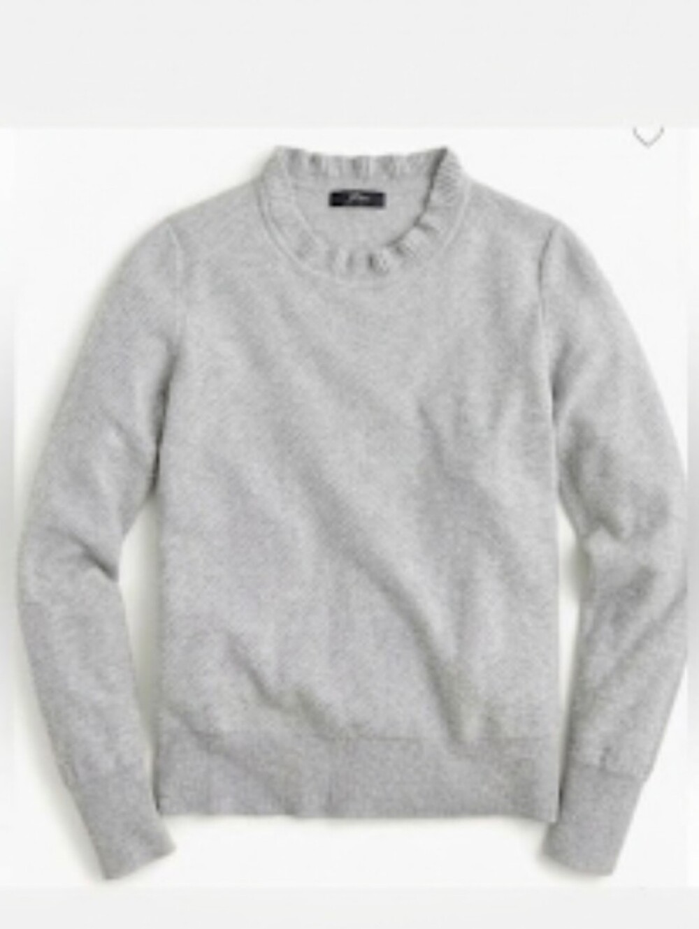 J. Crew Women's Ruffle Crew Neck Cotton/Wool Blend Pullover Sweater /Jumper